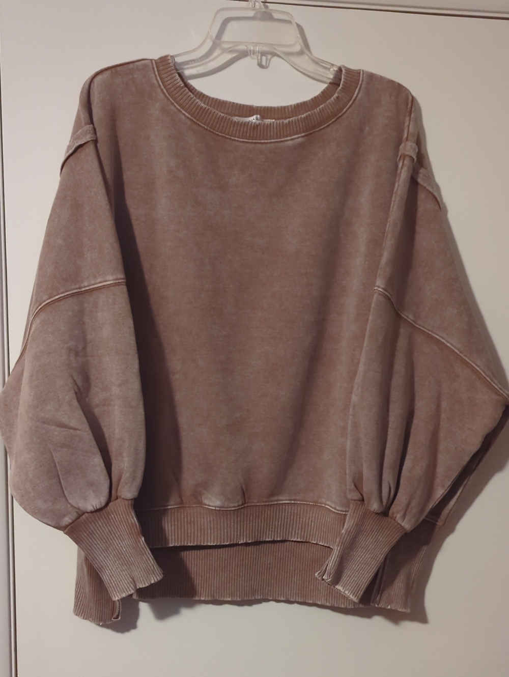 Zenana Outfitters Faded Taupe Crewneck Sweatshirt